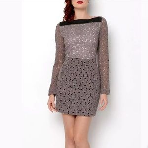 DIANE VON FURSTENBERG DRESS Beautiful Lace Leather
